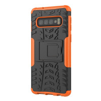 Чехол Hybrid Armor для Samsung Galaxy S10+ (Plus) (черный + оранжевый)