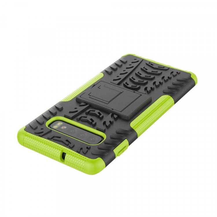 Чехол Hybrid Armor для Samsung Galaxy S10 (черный + зеленый)