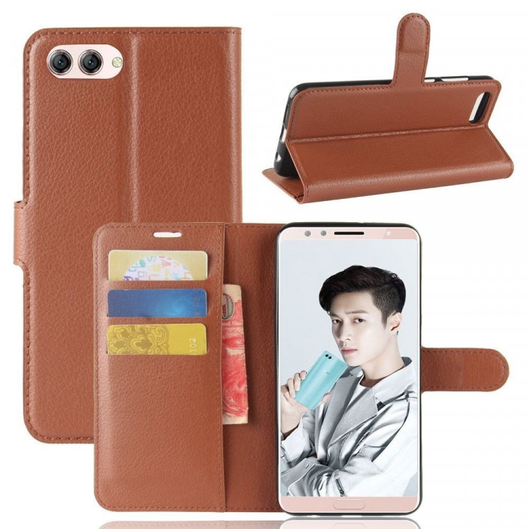 Чехол с визитницей для Huawei Nova 2s (коричневый)