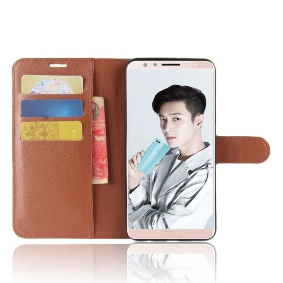 Чехол с визитницей для Huawei Nova 2s (коричневый)