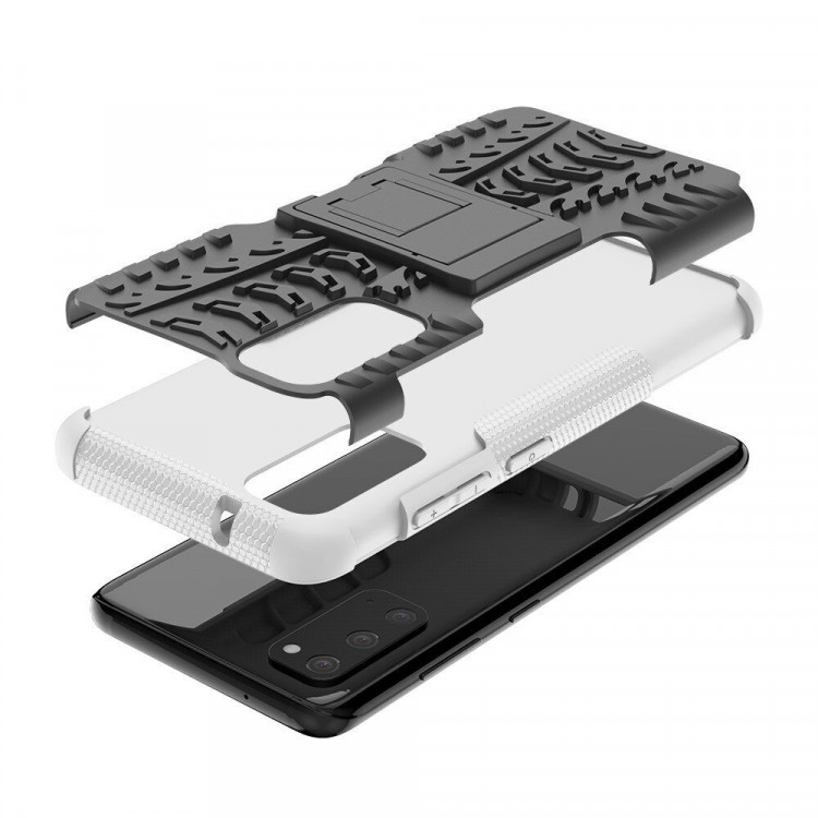 Чехол Hybrid Armor для Samsung Galaxy S20 (черный + белый)
