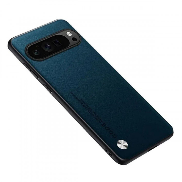 Чехол из искусственной кожи для Google Pixel 9, Pixel 9 Pro (серо-синий)