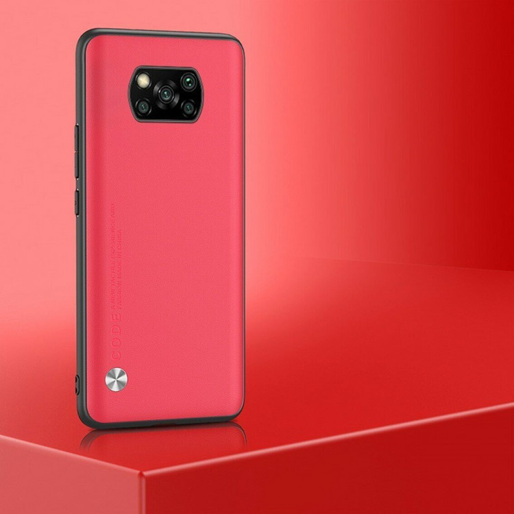 Чехол из искусственной кожи для Xiaomi Poco X3 NFC / Poco X3 / Poco X3 Pro (красный)