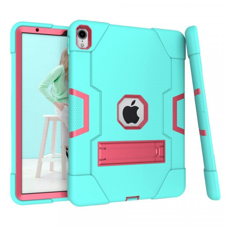 Гибридный TPU чехол для Apple iPad Pro 11 (2018) / iPad Air 4 / iPad Air (2020) (зеленый + розовый)