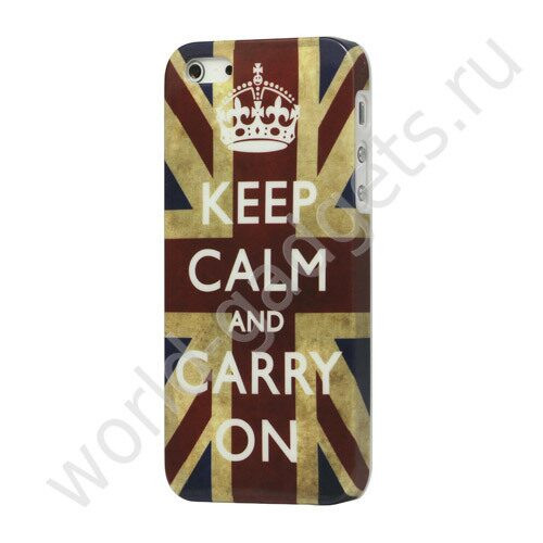 Пластиковый чехол Keep Calm and Carry on для iPhone 5