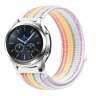 Нейлоновый ремешок для Samsung Galaxy Watch 22мм (белый + радужный)