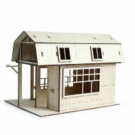 Конструктор 3D деревянный подвижный Lemmo Гараж для трактора