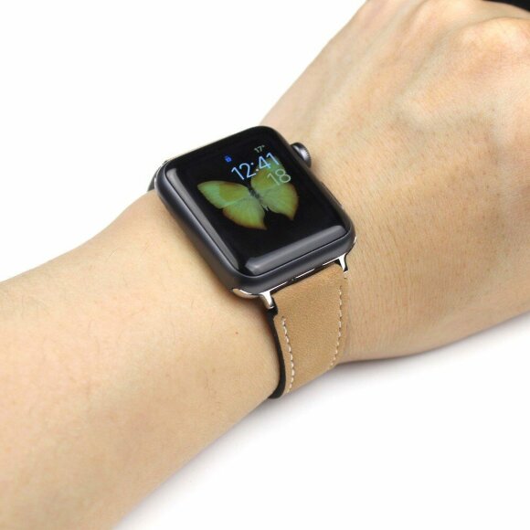 Кожаный ремешок для Apple Watch 42 и 44мм (коричневый)