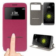 Чехол с окном для LG G5 / LG G5 se (малиновый) Чехол с окном для LG G5 / LG G5 se (малиновый)