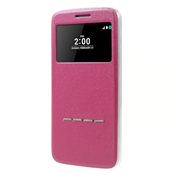 Чехол с окном для LG G5 / LG G5 se (малиновый) Чехол с окном для LG G5 / LG G5 se (малиновый)