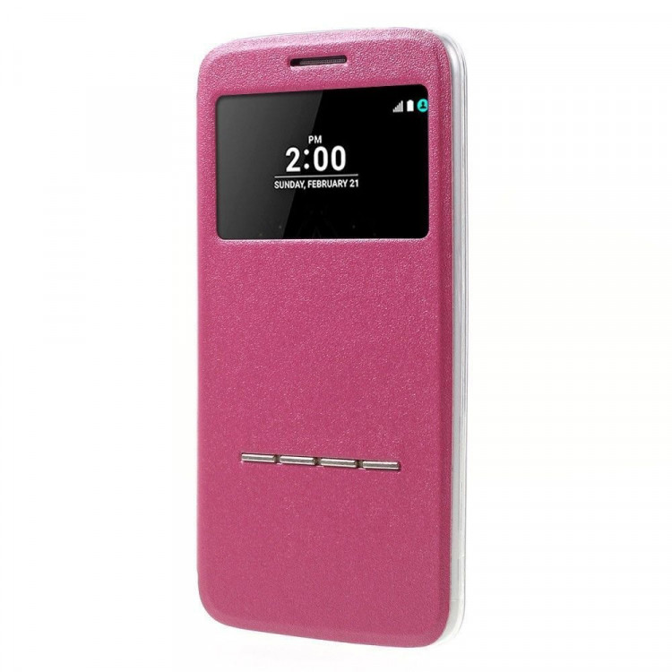 Чехол с окном для LG G5 / LG G5 se (малиновый)