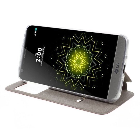 Чехол с окном для LG G5 / LG G5 se (малиновый) Чехол с окном для LG G5 / LG G5 se (малиновый)