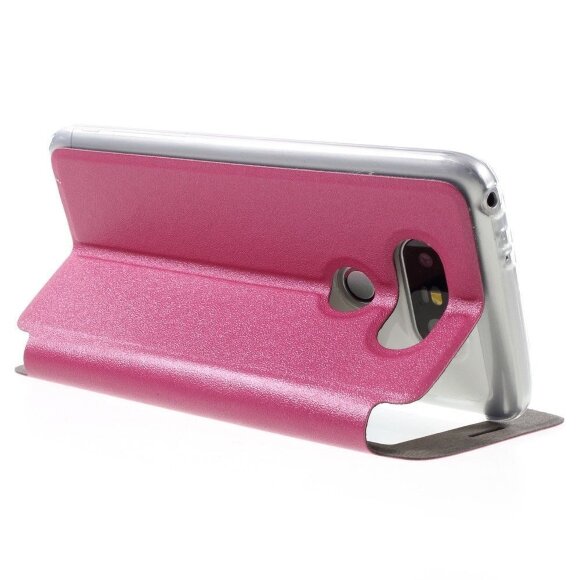 Чехол с окном для LG G5 / LG G5 se (малиновый) Чехол с окном для LG G5 / LG G5 se (малиновый)