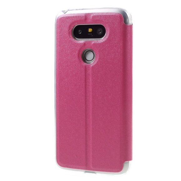Чехол с окном для LG G5 / LG G5 se (малиновый) Чехол с окном для LG G5 / LG G5 se (малиновый)