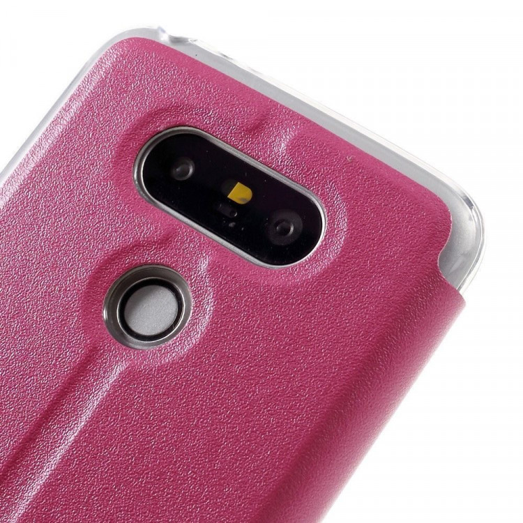 Чехол с окном для LG G5 / LG G5 se (малиновый)