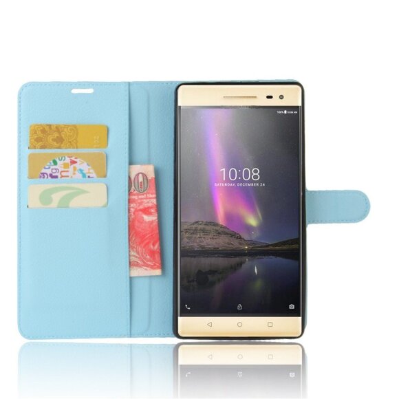 Чехол с визитницей для Lenovo Phab 2 Pro (голубой) Чехол с визитницей для Lenovo Phab 2 Pro (голубой)