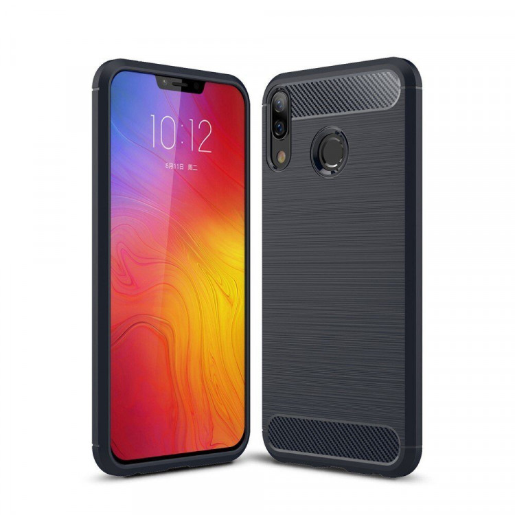 Чехол-накладка Carbon Fibre для Lenovo Z5 (темно-синий)
