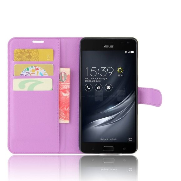 Чехол с визитницей для ASUS Zenfone AR ZS571KL (фиолетовый) Чехол с визитницей для ASUS Zenfone AR ZS571KL (фиолетовый)