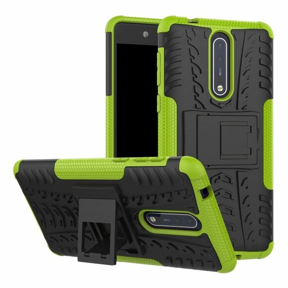 Чехол Hybrid Armor для Nokia 8 (черный + зеленый)
