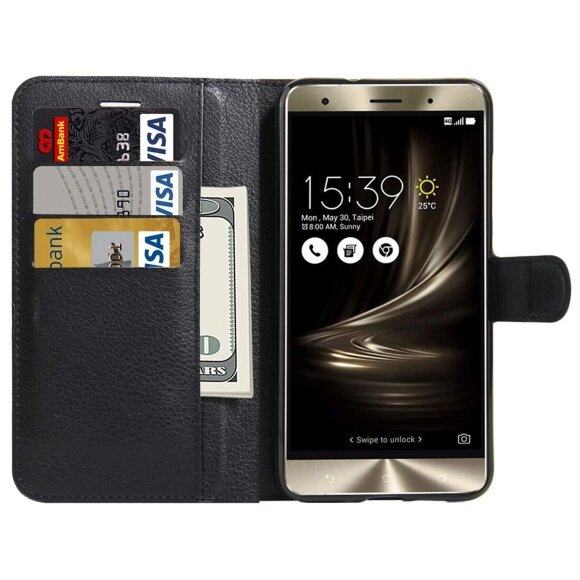 Чехол с визитницей для ASUS ZenFone 3 Deluxe ZS550KL (черный) Чехол с визитницей для ASUS ZenFone 3 Deluxe ZS550KL (черный)