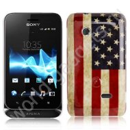 Пластиковый чехол Retro USA Flag для Sony Xperia Tipo Dual / ST21i Пластиковый чехол Retro USA Flag для Sony Xperia Tipo Dual / ST21i