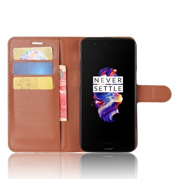 Чехол с визитницей для OnePlus 5 (коричневый) Чехол с визитницей для OnePlus 5 (коричневый)