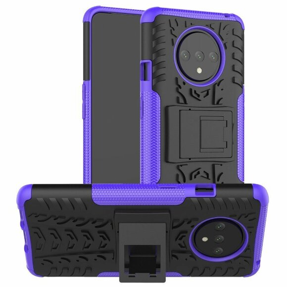 Чехол Hybrid Armor для OnePlus 7T (черный + фиолетовый)