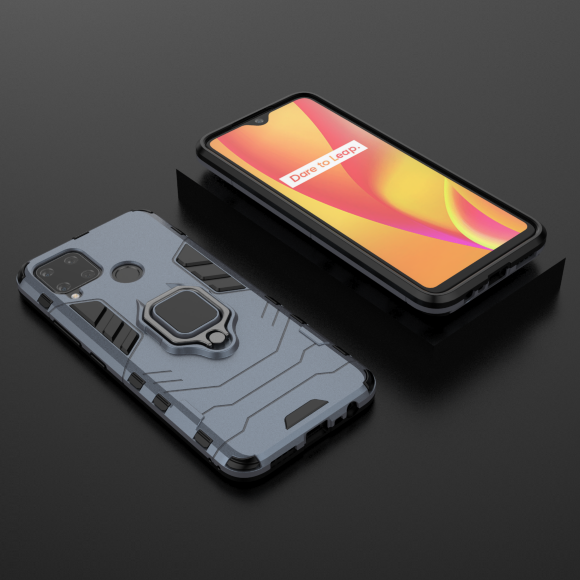 Чехол Armor Ring Holder для Realme C15 (темно-синий) Чехол Armor Ring Holder для Realme C15 (темно-синий)