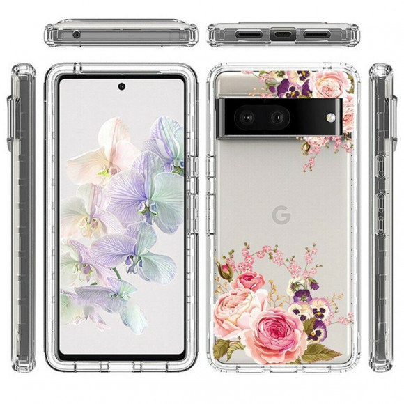 Чехол Flower Pattern для Google Pixel 6a (Rose Flower) Чехол Flower Pattern для Google Pixel 6a (Rose Flower)