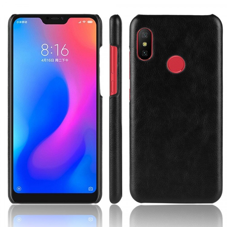 Чехол Litchi Texture для Xiaomi Mi A2 Lite / Redmi 6 Pro (черный)