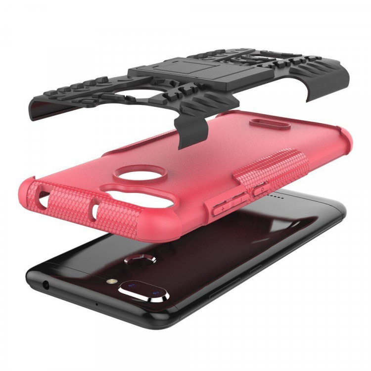 Чехол Hybrid Armor для Xiaomi Redmi 6 (черный + розовый)