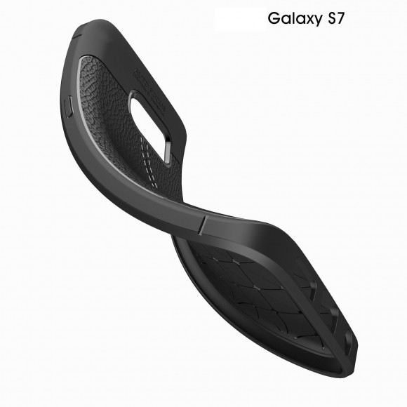 Чехол-накладка Litchi Grain для Samsung Galaxy S7 (серый)