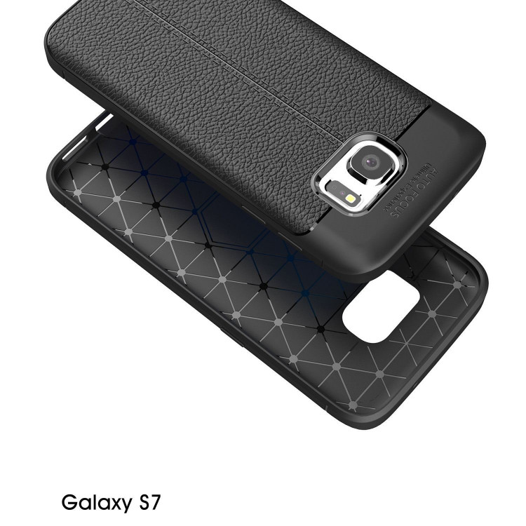 Чехол-накладка Litchi Grain для Samsung Galaxy S7 (серый)