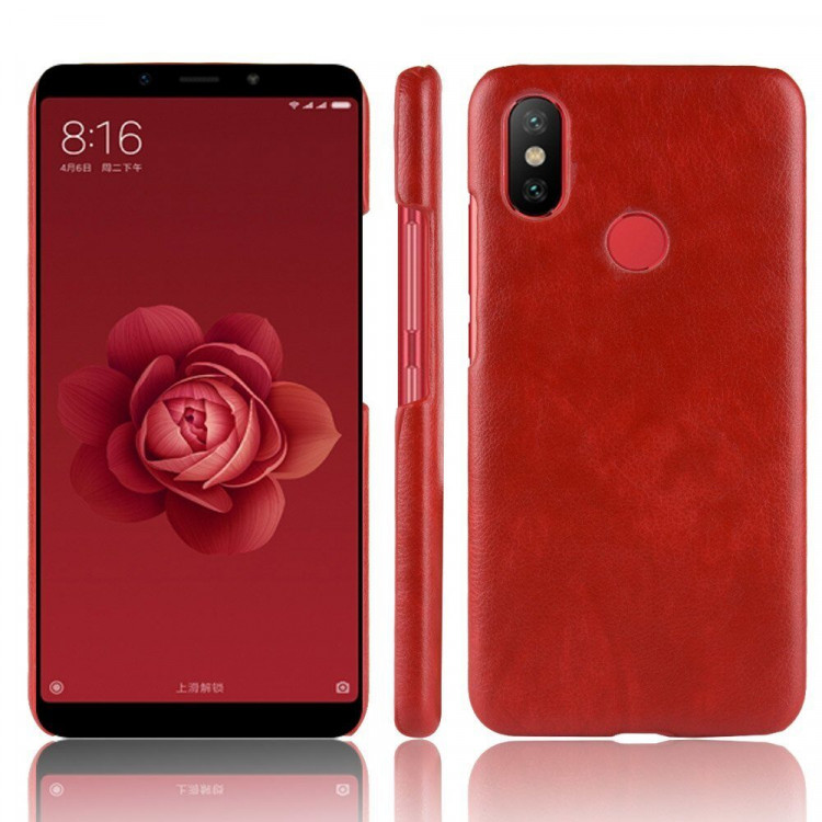 Чехол Litchi Texture для Xiaomi Mi Max 3 (красный)