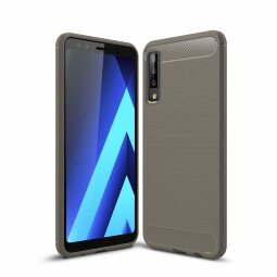 Чехол-накладка Carbon Fibre для Samsung Galaxy A7 (2018) (серый)