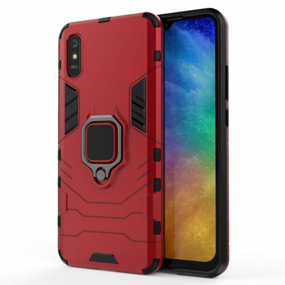 Чехол Armor Ring Holder для Xiaomi Redmi 9A (красный)