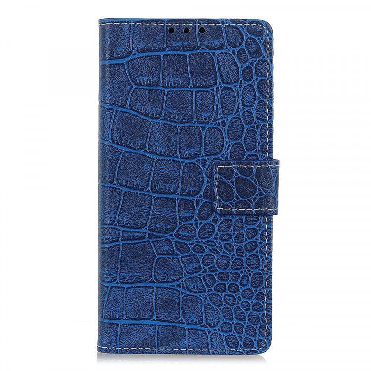 Чехол Crocodile Texture для Samsung Galaxy A30 / Galaxy A20 (синий)