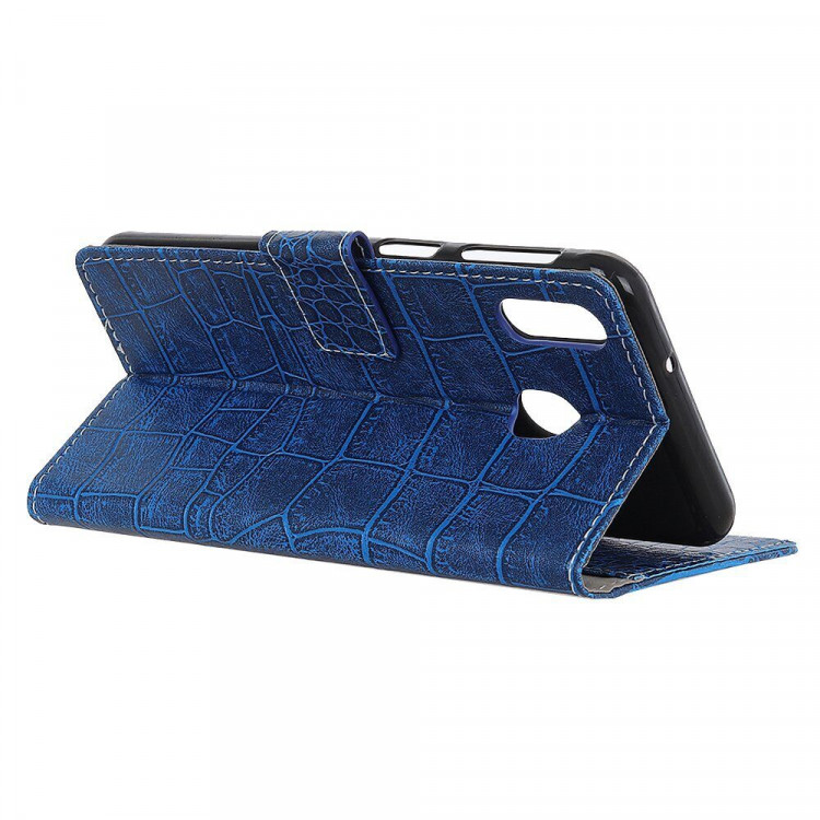 Чехол Crocodile Texture для Samsung Galaxy A30 / Galaxy A20 (синий)