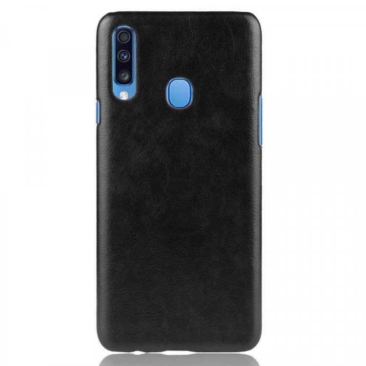 Кожаная накладка-чехол для Samsung Galaxy A20s (черный)