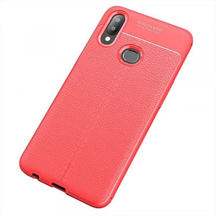 Чехол-накладка Litchi Grain для Samsung Galaxy A10s (красный)