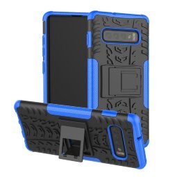 Чехол Hybrid Armor для Samsung Galaxy S10 (черный + голубой)