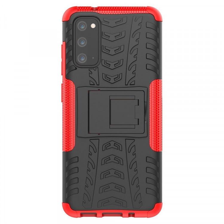 Чехол Hybrid Armor для Samsung Galaxy S20 (черный + красный)