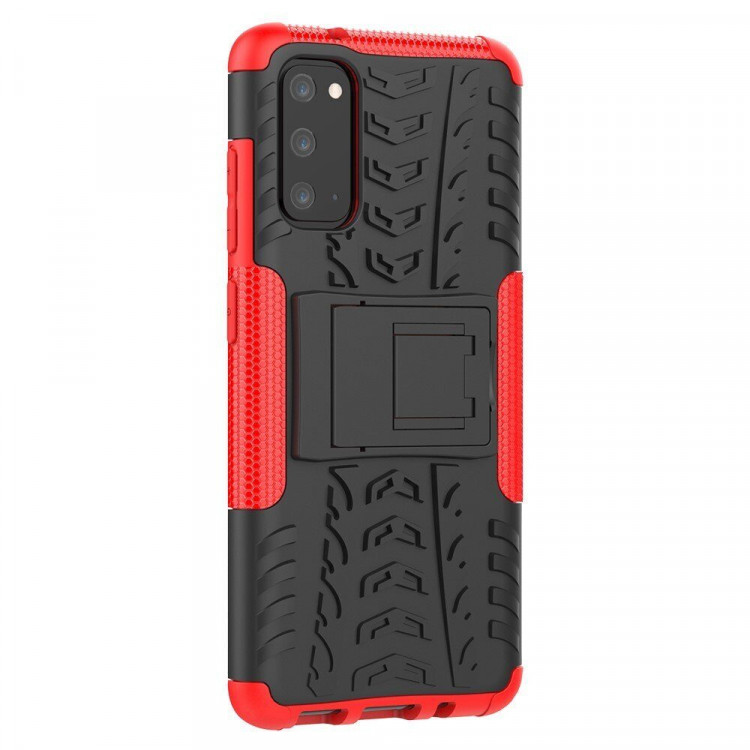 Чехол Hybrid Armor для Samsung Galaxy S20 (черный + красный)