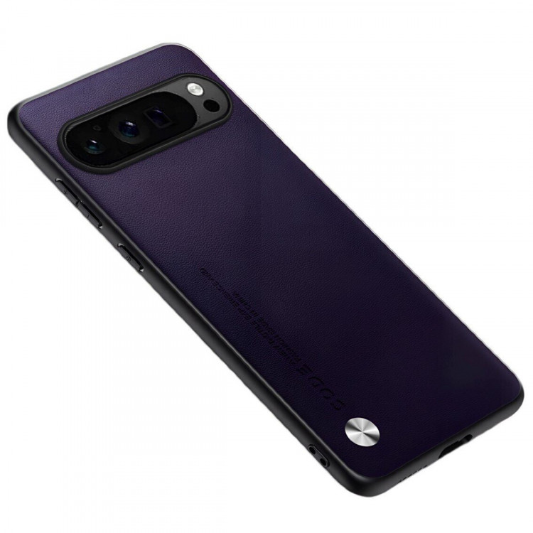 Чехол из искусственной кожи для Google Pixel 9, Pixel 9 Pro (темно-фиолетовый)