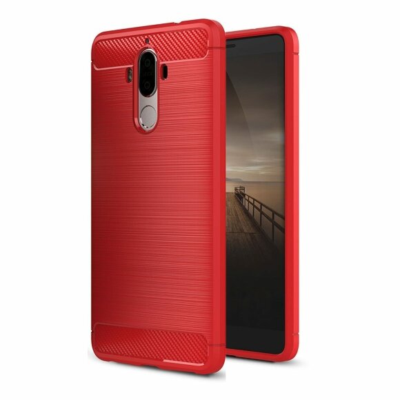 Чехол-накладка Carbon Fibre для Huawei Mate 9 (красный)