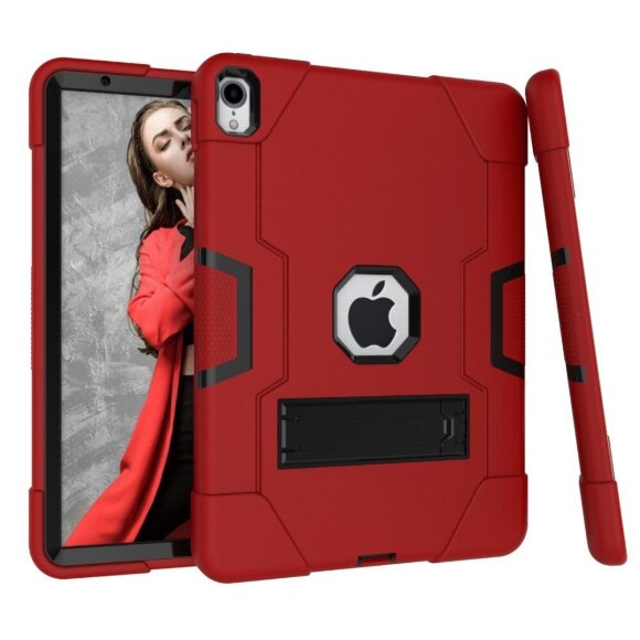 Гибридный TPU чехол для Apple iPad Pro 11 (2018) (красный + черный) Гибридный TPU чехол для Apple iPad Pro 11 (2018) (красный + черный)