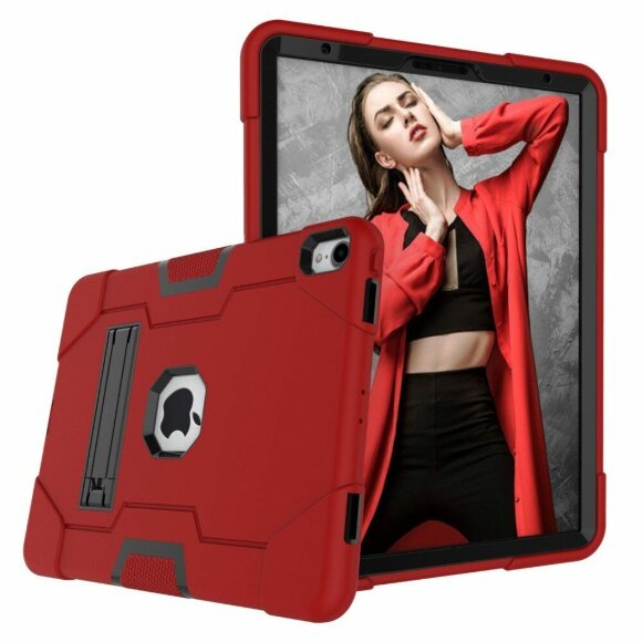 Гибридный TPU чехол для Apple iPad Pro 11 (2018) (красный + черный) Гибридный TPU чехол для Apple iPad Pro 11 (2018) (красный + черный)