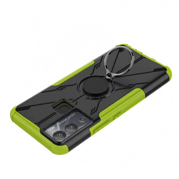 Чехол Armor Shockproof Ring Holder для Infinix Hot 12i (черный + зеленый) Чехол Armor Shockproof Ring Holder для Infinix Hot 12i (черный + зеленый)
