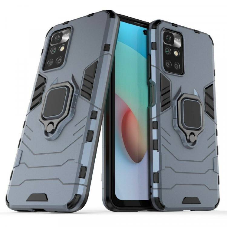 Чехол Armor Ring Holder для Xiaomi Redmi 10 / Redmi 10 2022 (темно-синий)