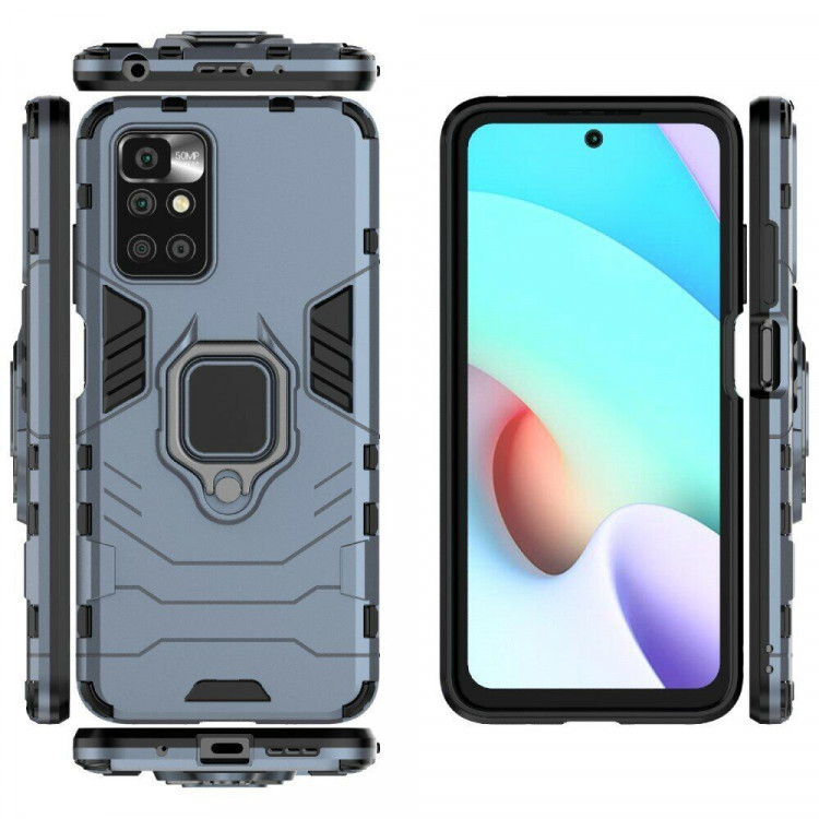 Чехол Armor Ring Holder для Xiaomi Redmi 10 / Redmi 10 2022 (темно-синий)